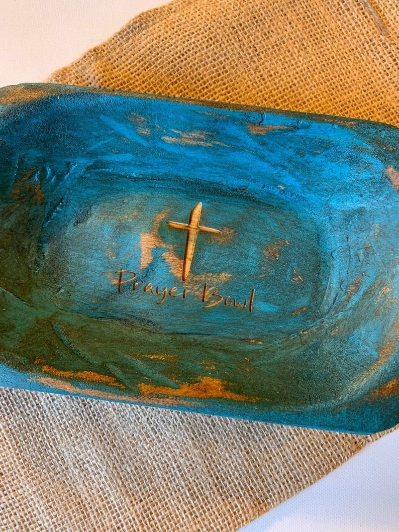 Prayer Bowl Dough Bowl Cross religious gifts