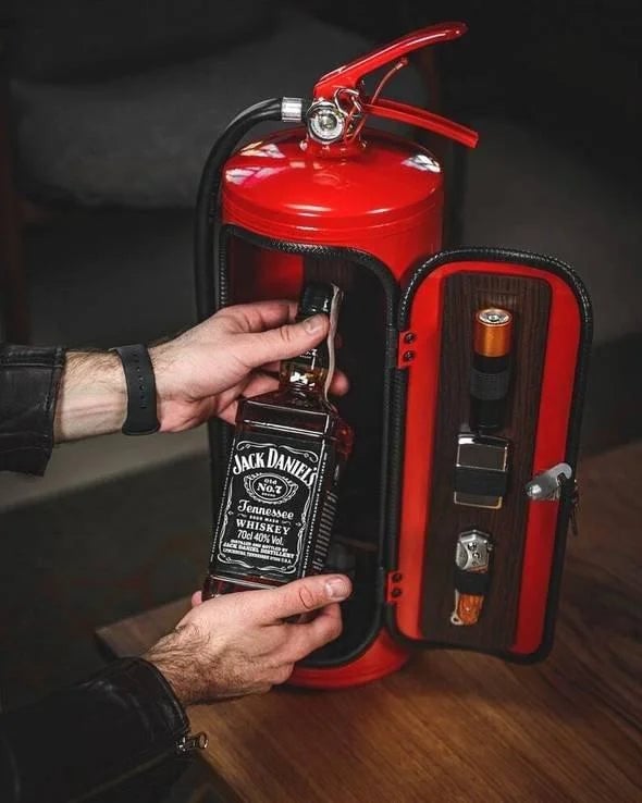 "My Cave My Rules" gift Can Bar Set Fire Extinguisher