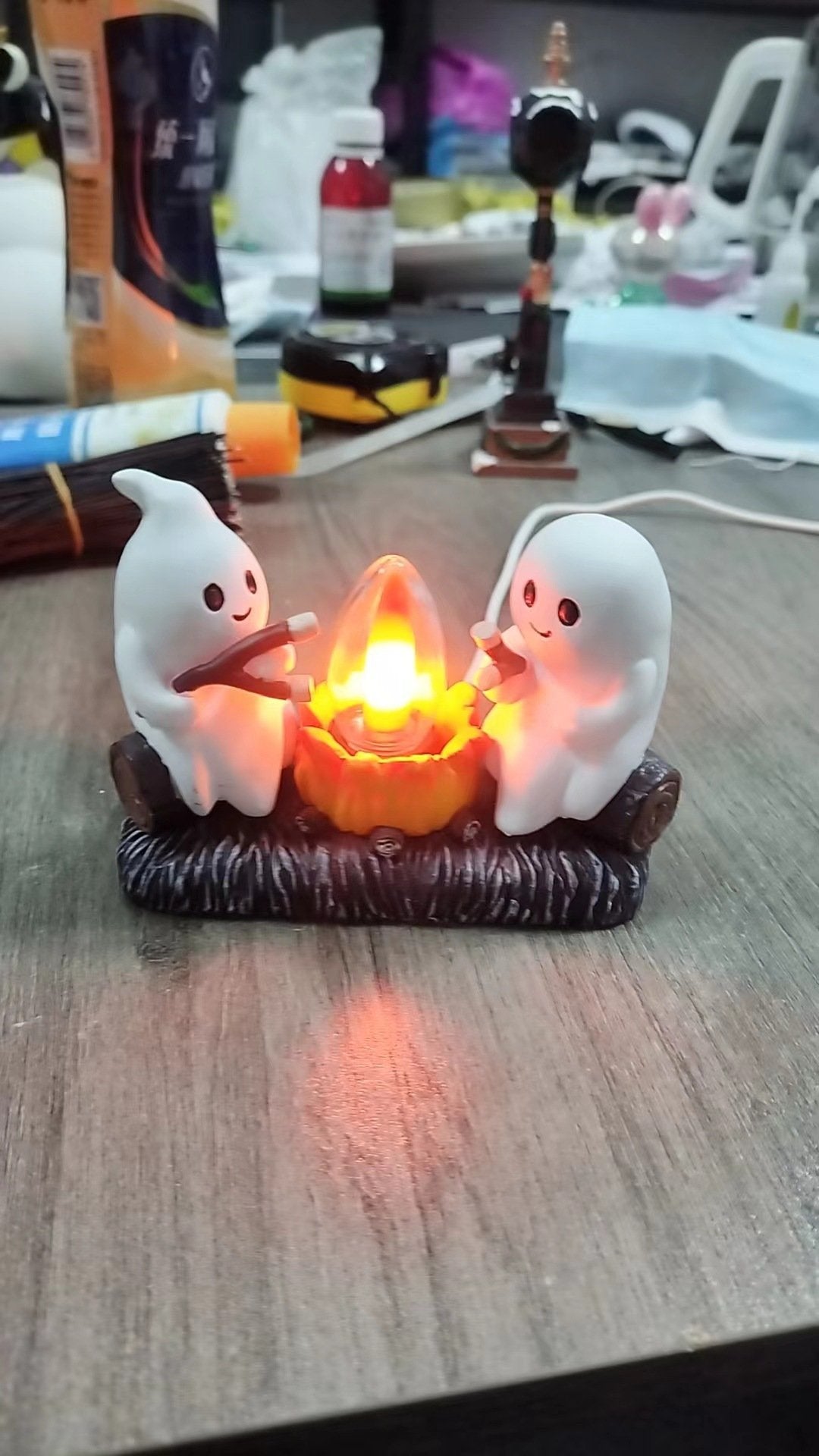 USB Ghost Campfire Flickering Nightlight✨🔥👻