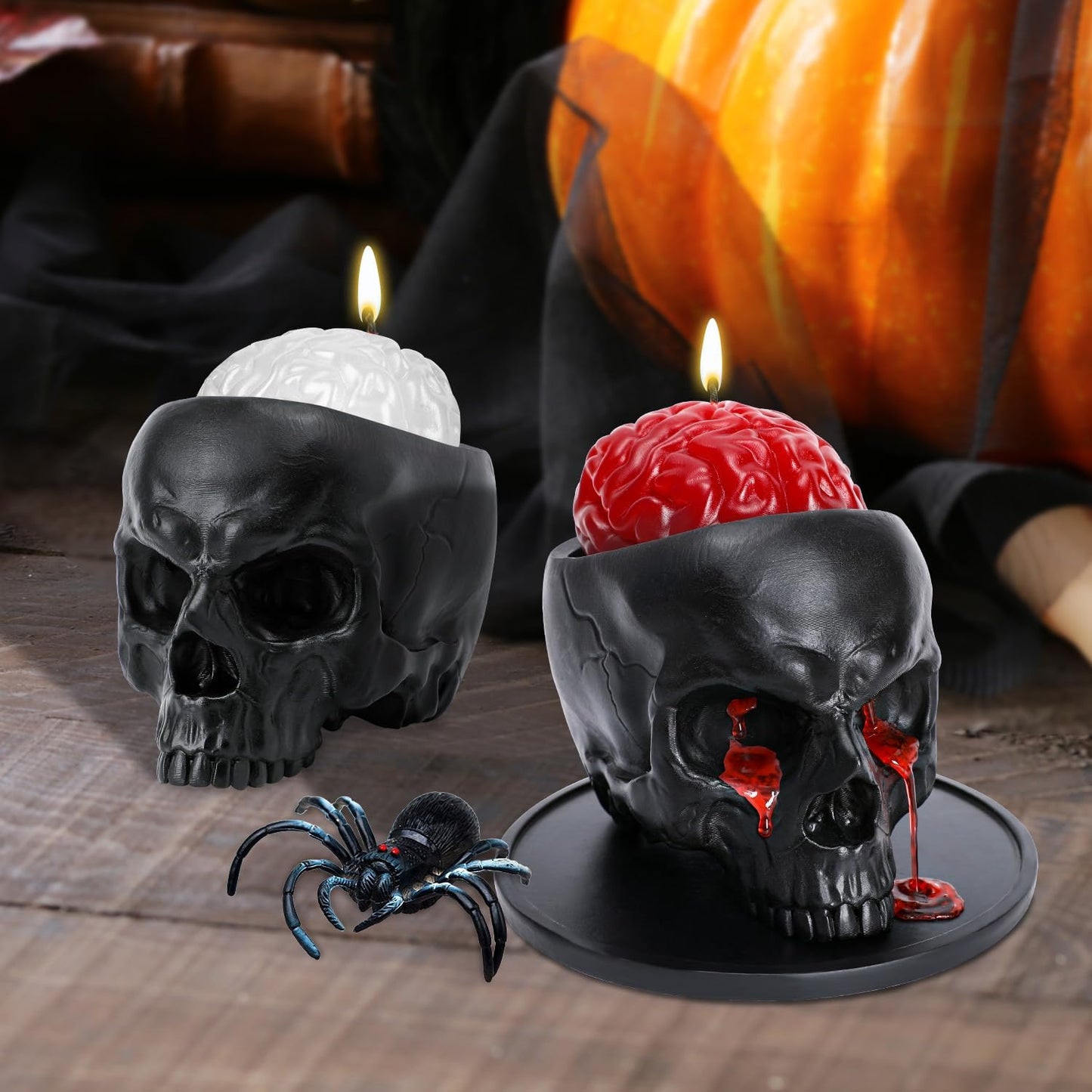 Gothic Skull Bleeding Candle ( With candle )