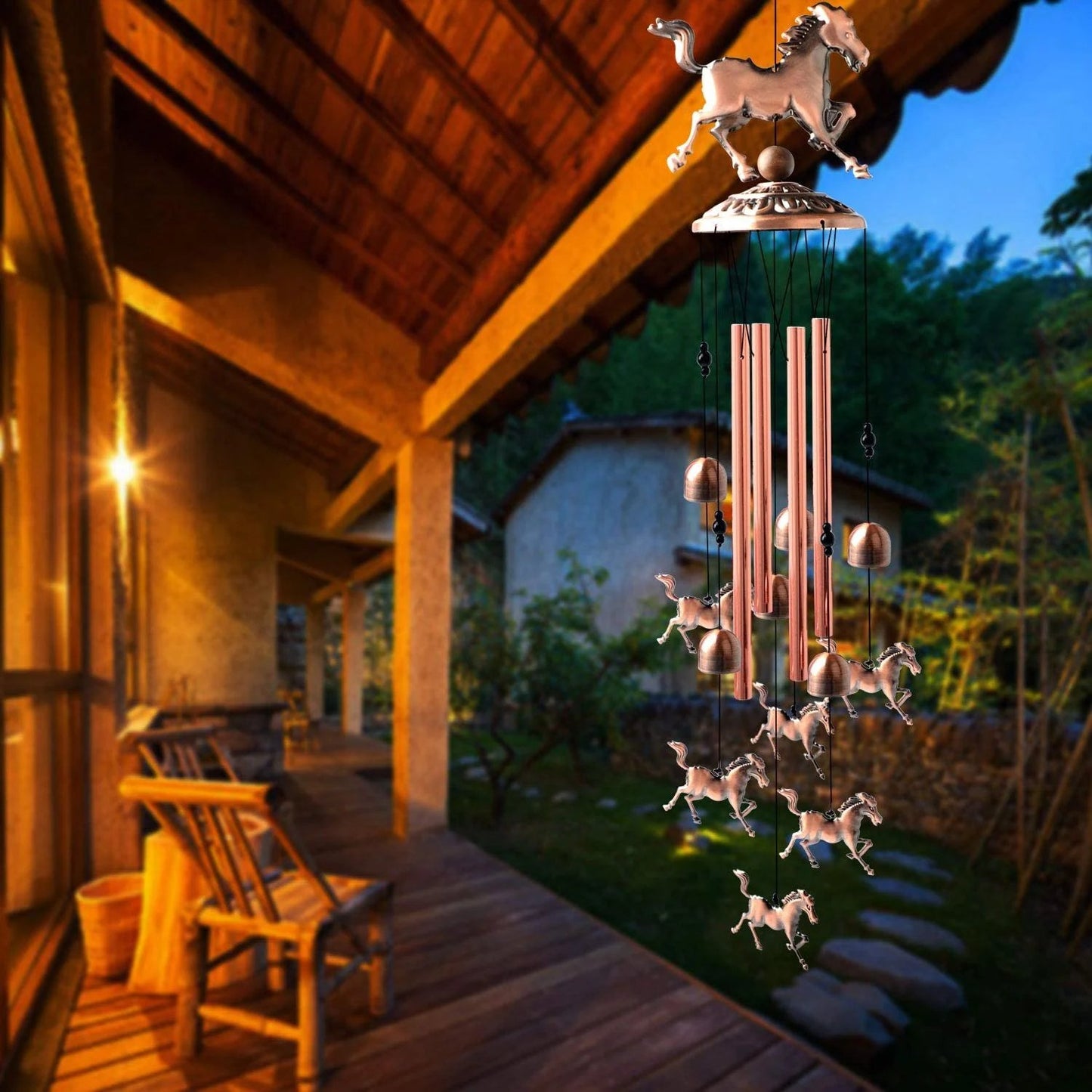 (🔥New Year Promotion--48%OFF)Pure hand-made Copper Horse wind chimes