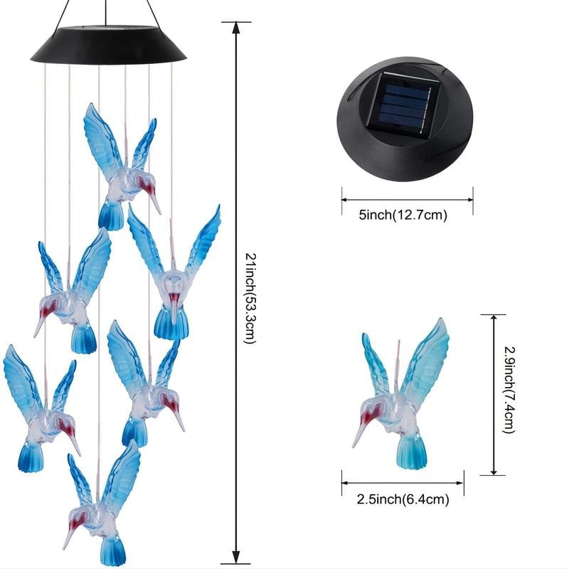 🦋 Enhance Your Garden - ✨Creative Bird Design Solar Wind Chimes
