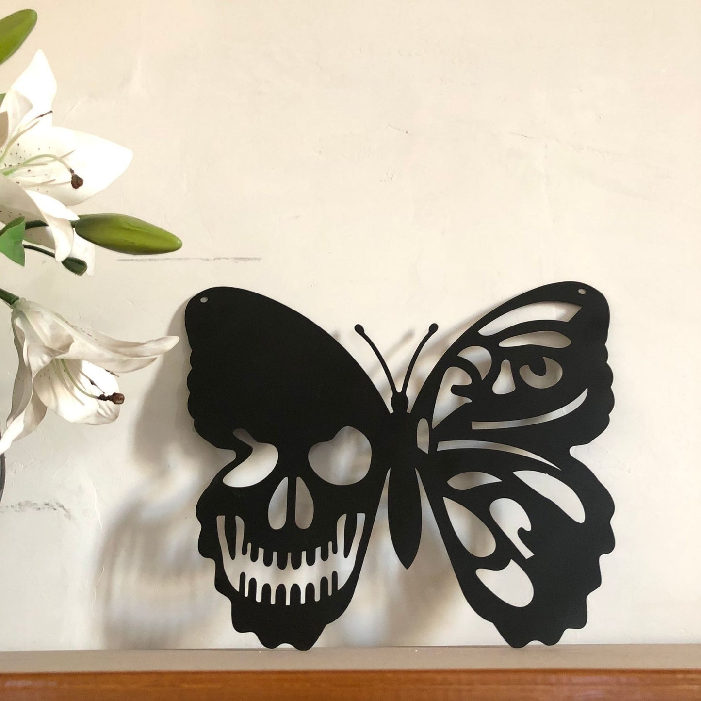 Halloween🎃 Metal Skull Butterfly Wrought Iron Art Wall Decoration Ornament