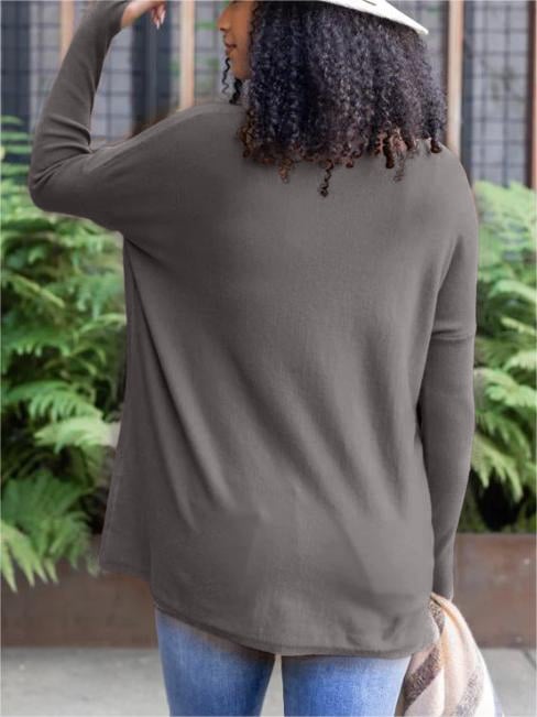 LONG SLEEVE THUMBHOLE SWEATER POCKET TUNIC