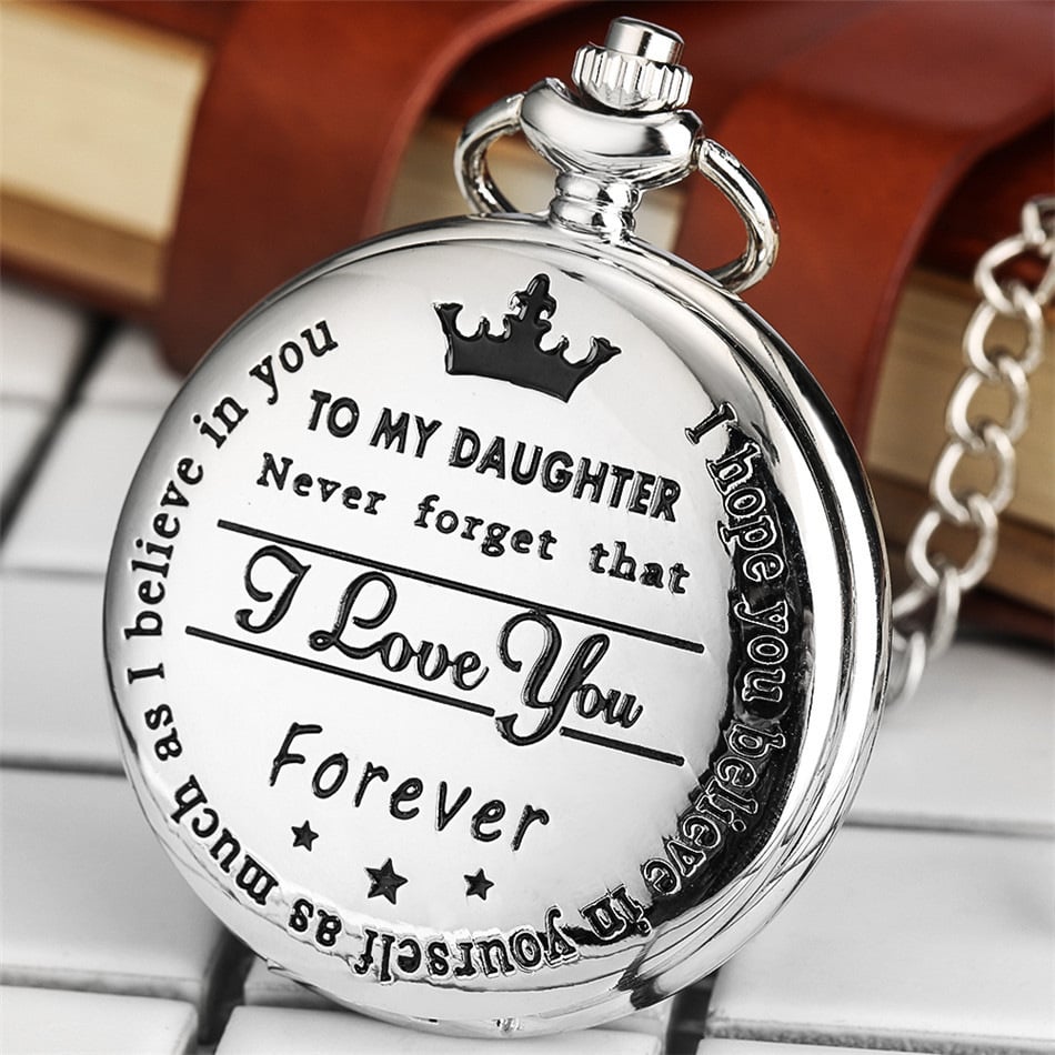 "TO MY SON/ DAUGHTER/ DAD" Quartz Pocket Chain Watch