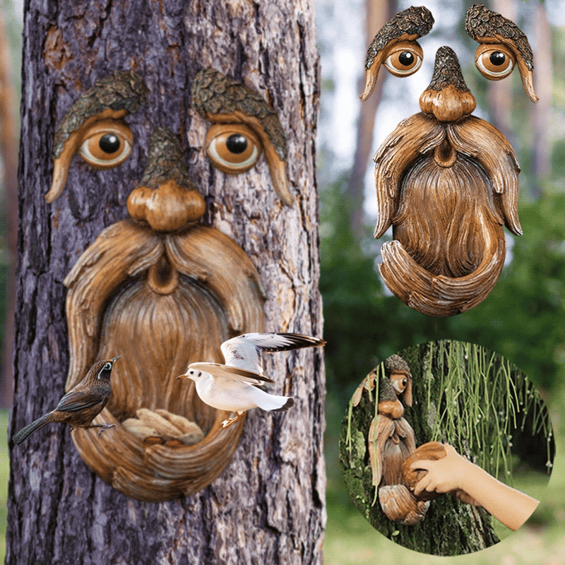 🌳Unique Bird Feeders for Outdoors-Old Man Tree Art