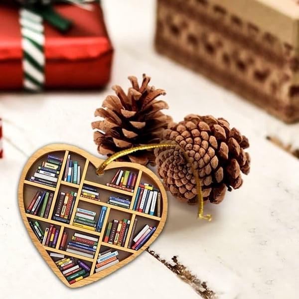 💝Book Lovers Heart Ornament(2D Flat)