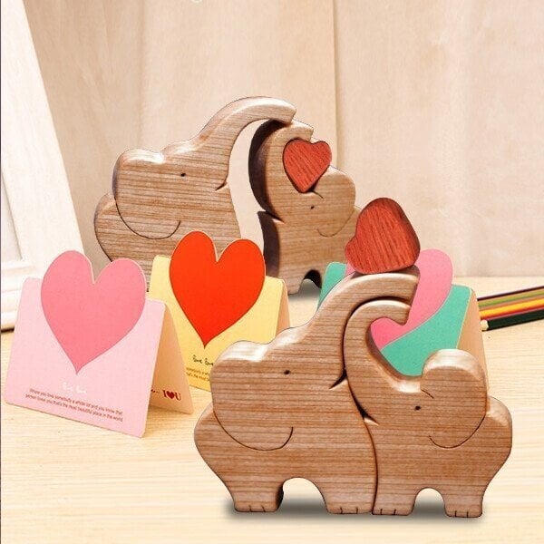 💖Hand-carved Wooden Cuddling Animals💕-Best gift to your loved one🎁