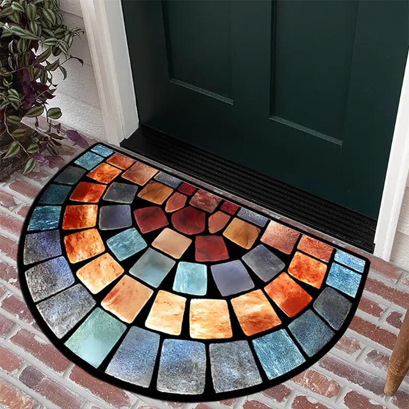 🎁💖Boho Style Semicircular Door Mat - Non Slip Soft Floor Carpet