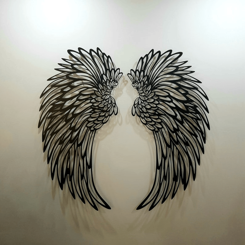 🔥1 PAIR ANGEL WINGS METAL WALL ART WITH LED LIGHTS-🎁GIFT TO HER