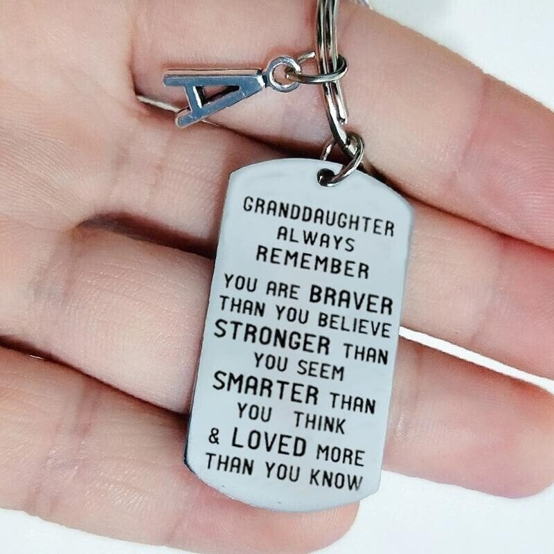 💓 To My Grandson Granddaughter  Gift Lettering Keychain