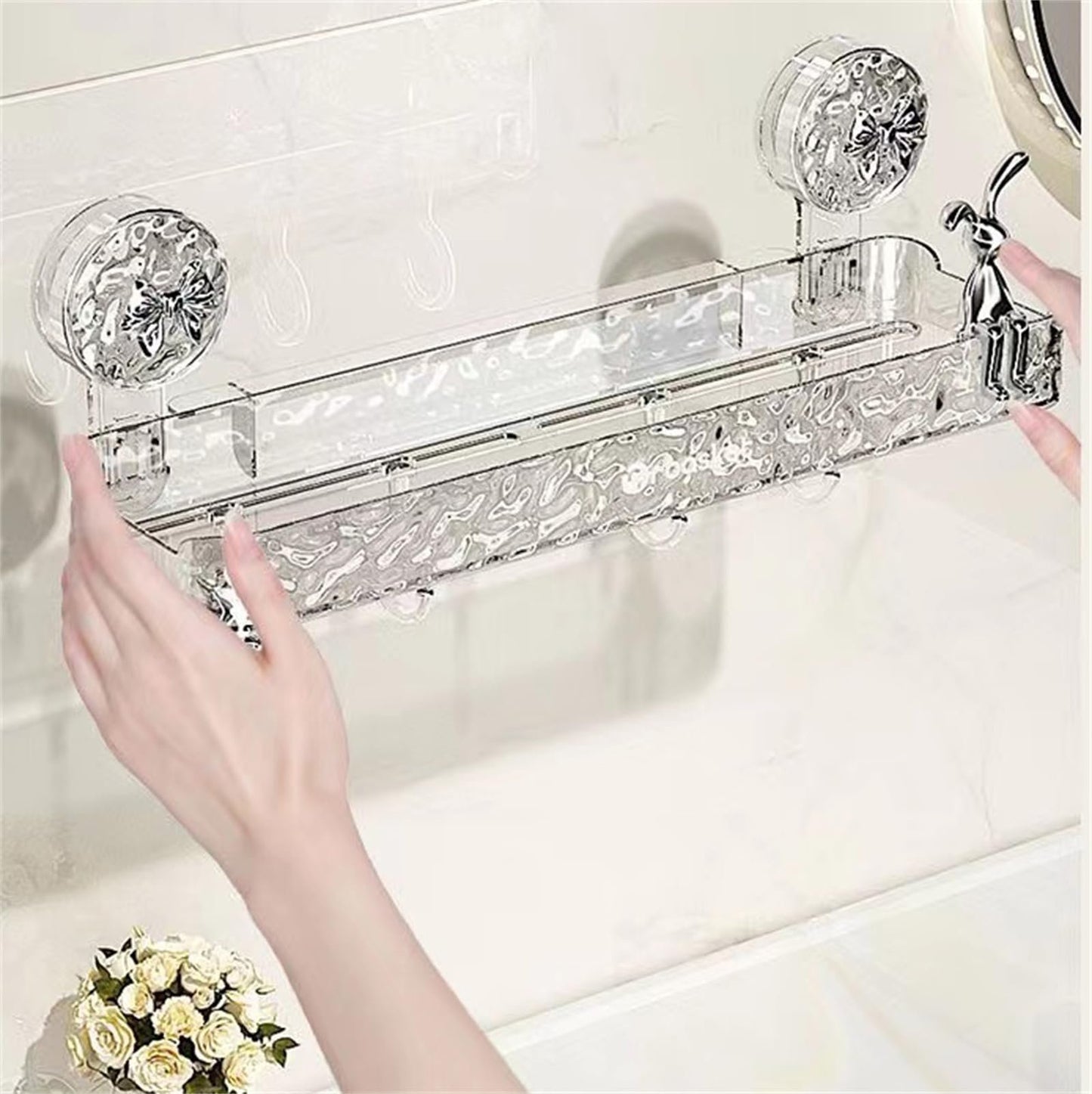 Light luxury style punch-free storage rack