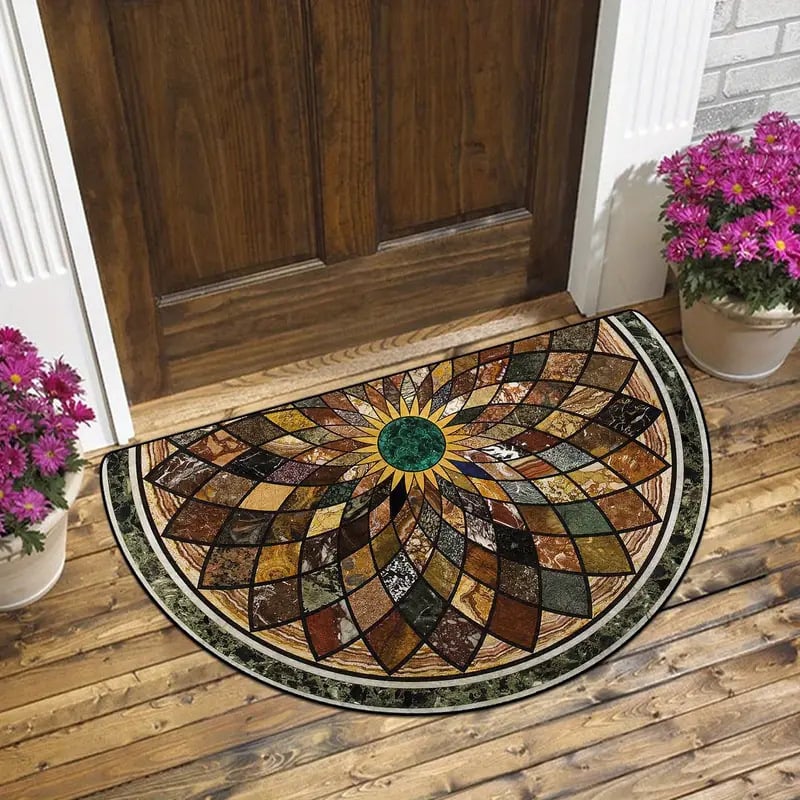 🎁💖Boho Style Semicircular Door Mat - Non Slip Soft Floor Carpet