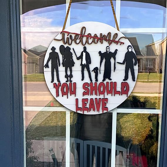 🎃Horror Welcome Sign for Front Door Halloween