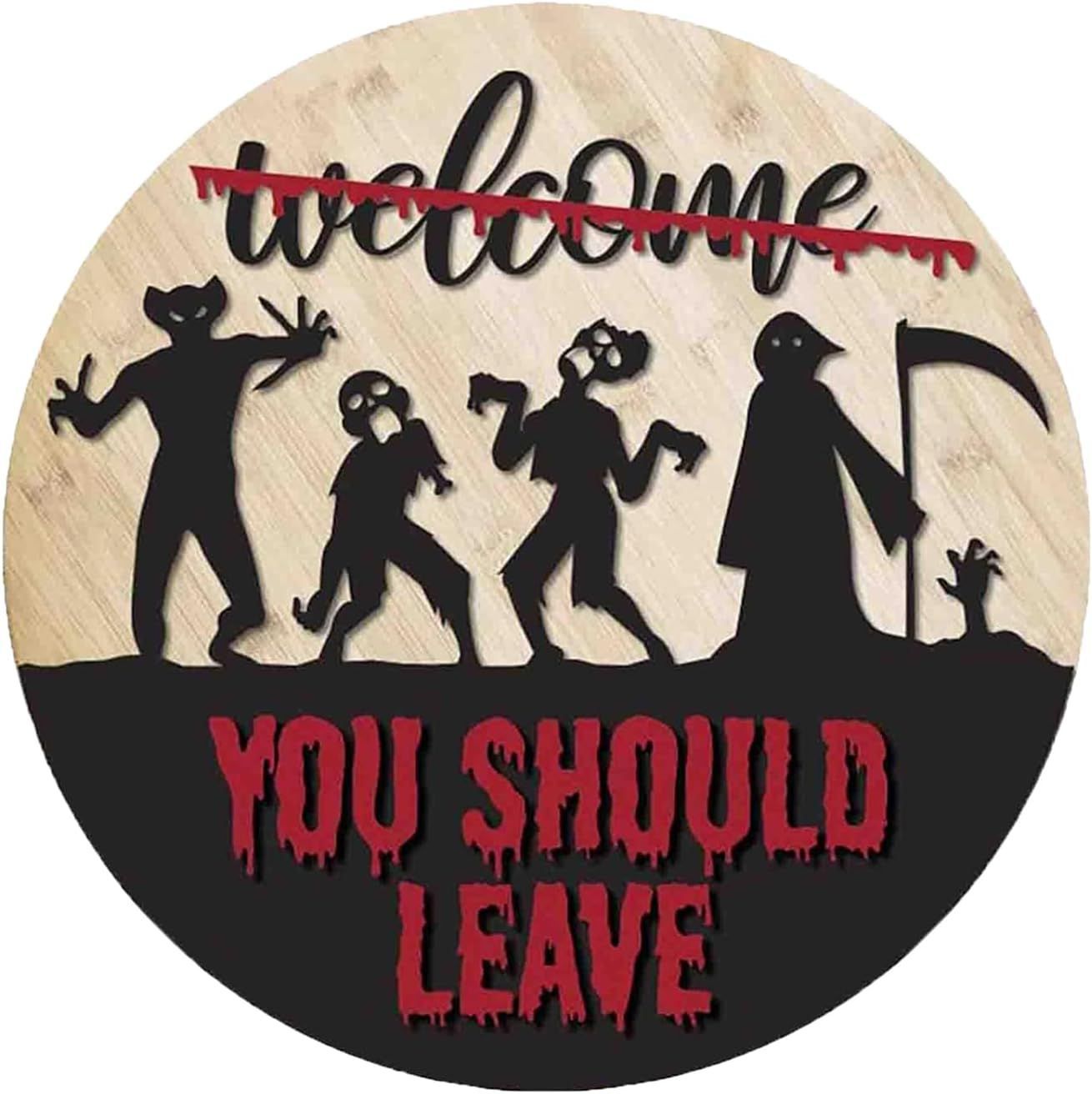 🎃Horror Welcome Sign for Front Door Halloween