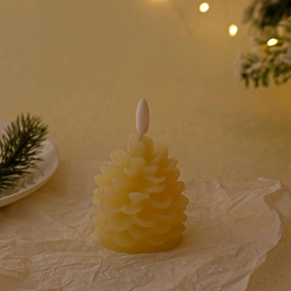 🔥Flameless Pinecone Candles Battery Operated