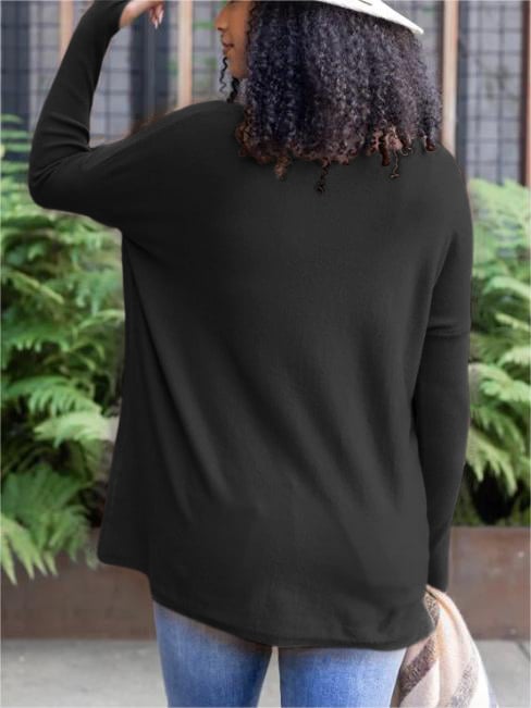 LONG SLEEVE THUMBHOLE SWEATER POCKET TUNIC