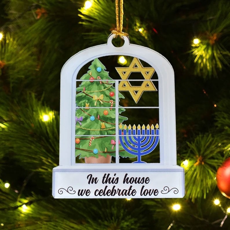 Christmas Hanukkah Acrylic Ornament