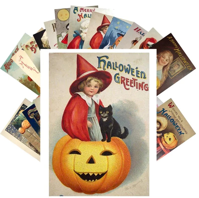 🎃🎁Vintage Halloween Postcard ( 24 pcs )