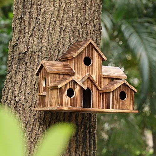 6 Hole Handmade Bird House - GIFT FOR NATURE LOVERS