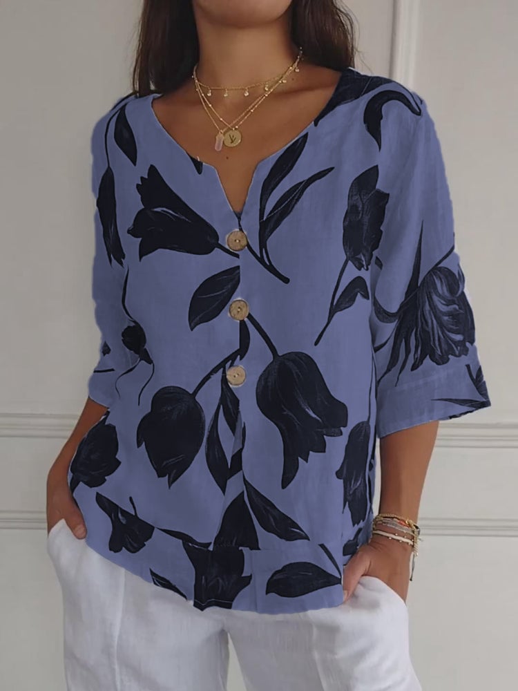 💕Mother's Day Hot Sale 49% OFF🌷Printed V-neck Tunic Top🌷