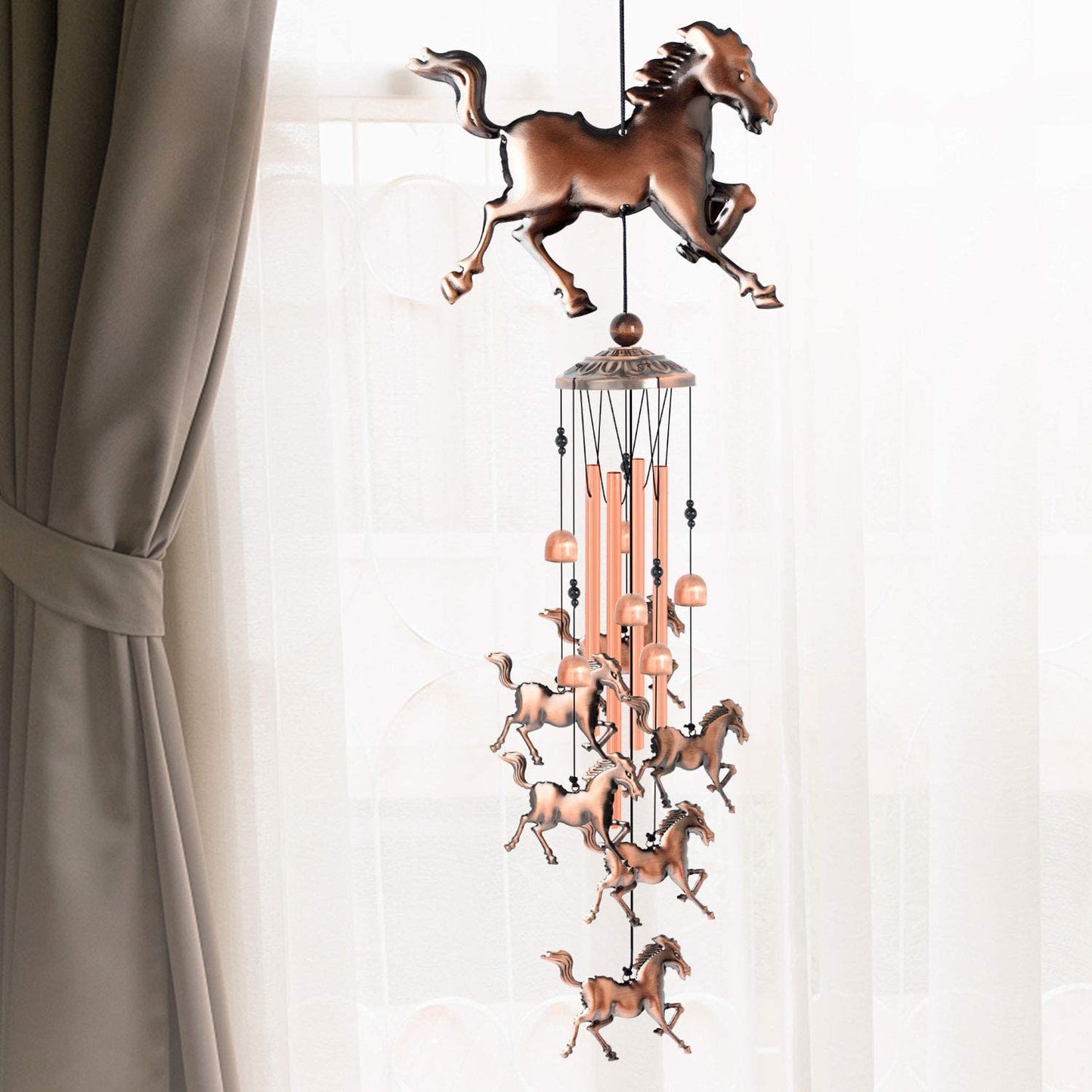 Pure hand-made Copper Horse wind chimes