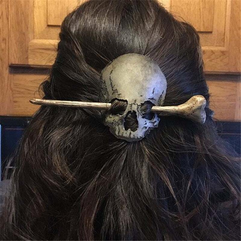 Death Moth/Skull HairPins Stick Slide with Faux Bone