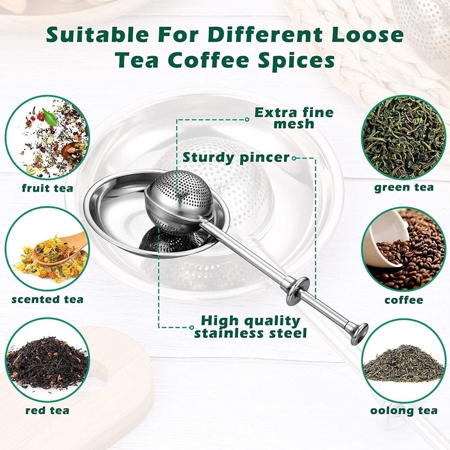 🔥(New Year Hot Sale - Save 40% OFF) Long-Handle Tea Ball Infuser