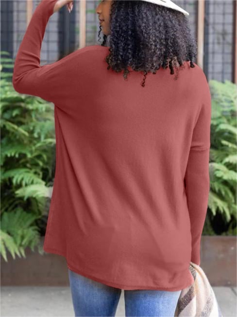 LONG SLEEVE THUMBHOLE SWEATER POCKET TUNIC