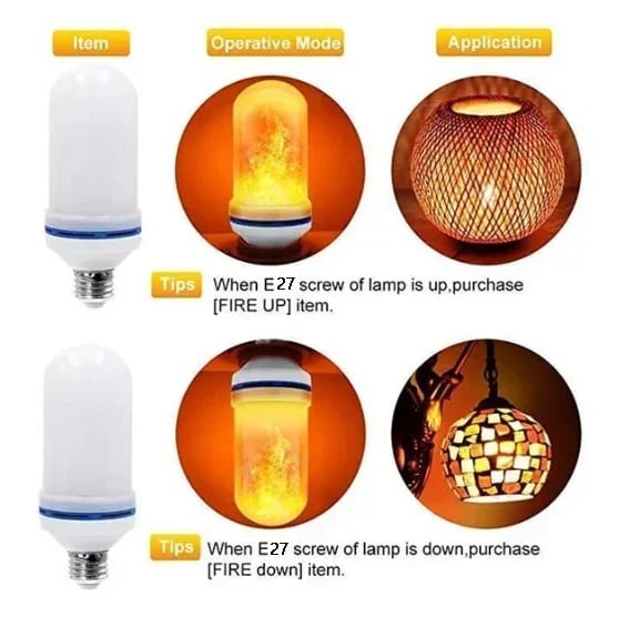 LED Flame Effect Light Bulb-With Gravity Sensing Effect