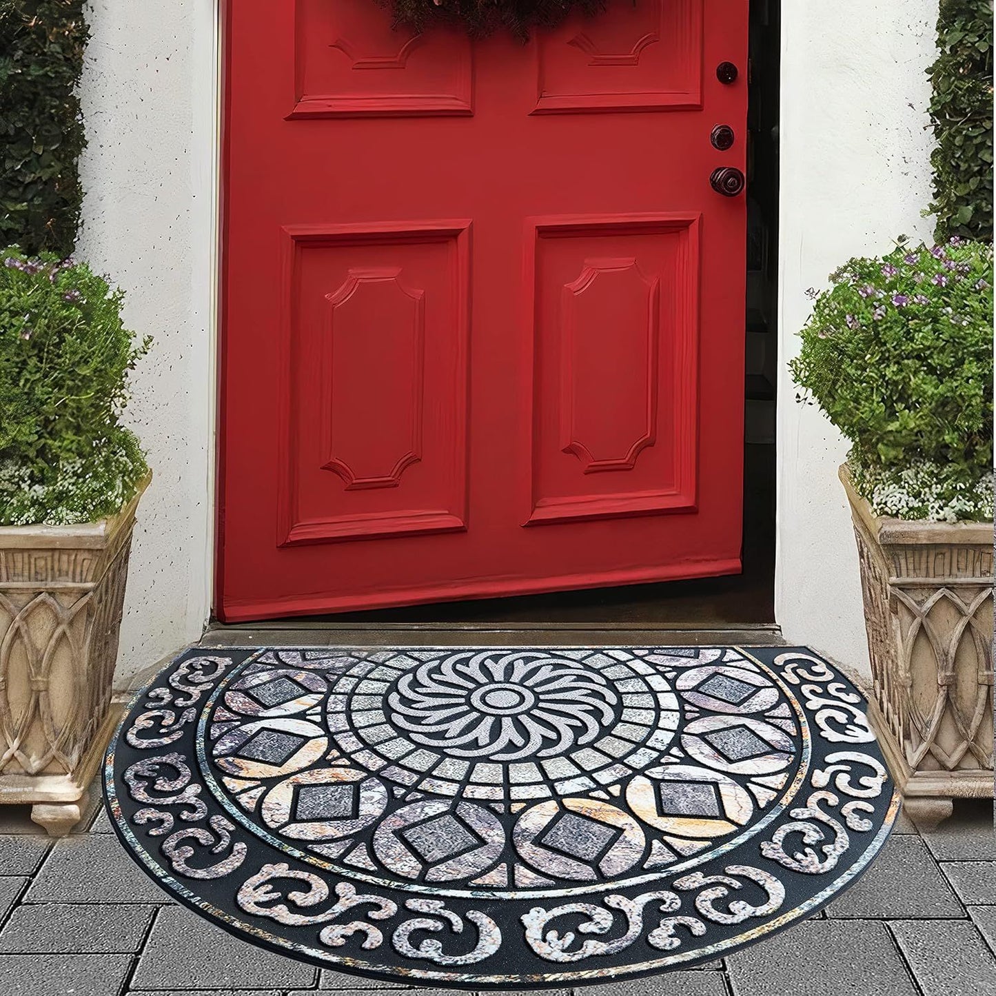 🎁💖Boho Style Semicircular Door Mat - Non Slip Soft Floor Carpet