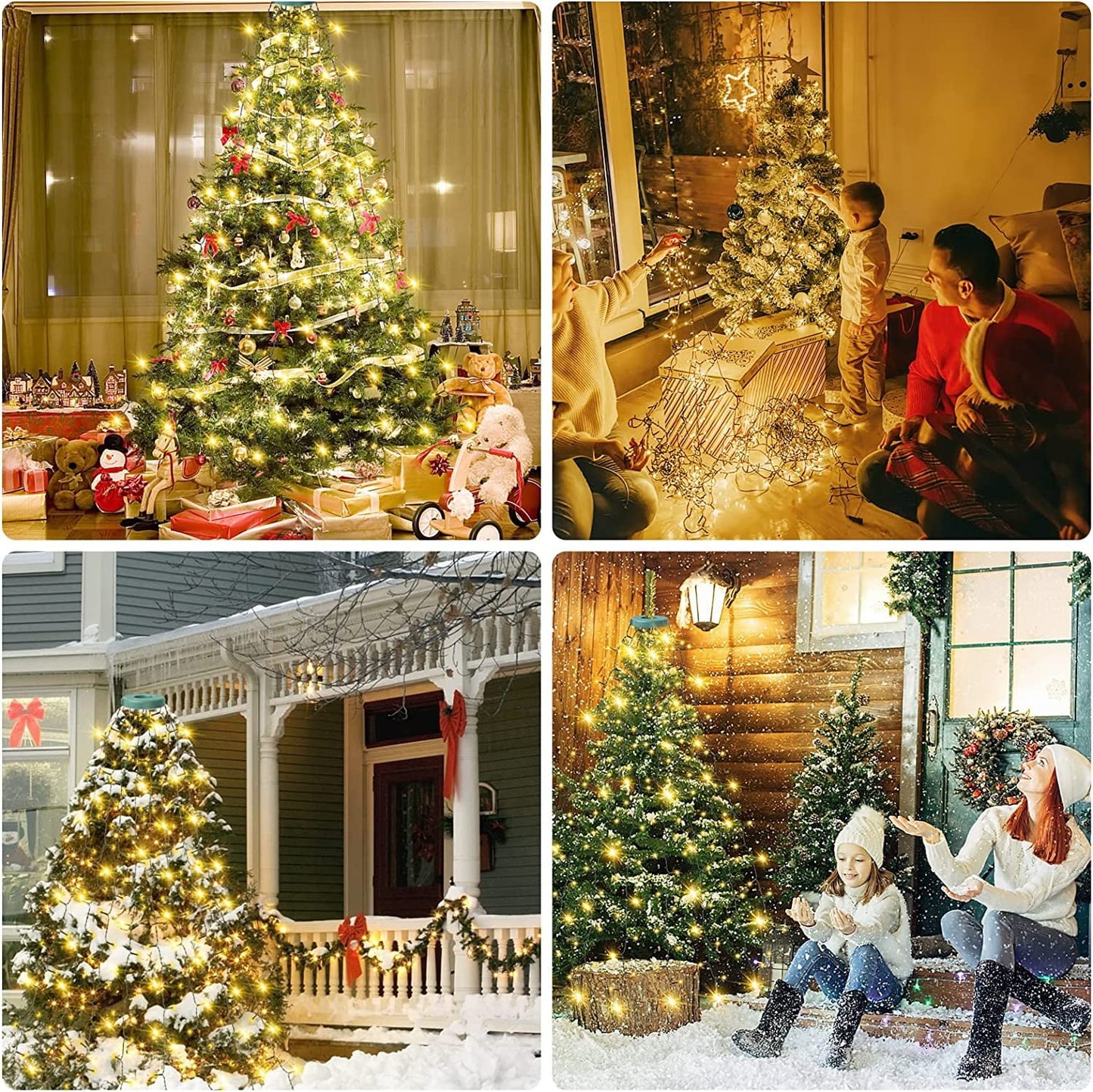 🎄Christmas Tree Waterfall Lights with Ring