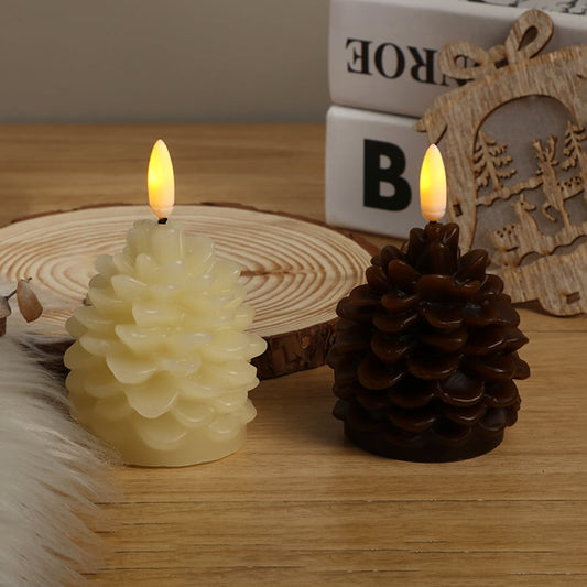 🔥Flameless Pinecone Candles Battery Operated