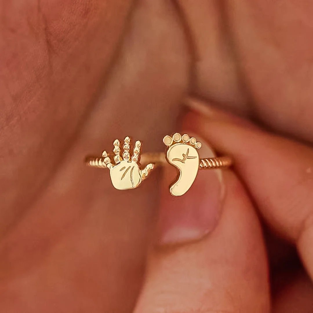 🧡For Mother 🧡-You Are Going to Make a Wonderful Mama Baby Palm and Feet Ring💍