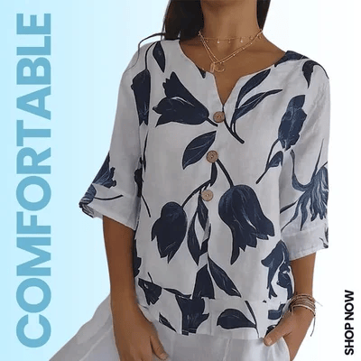 💕Mother's Day Hot Sale 49% OFF🌷Printed V-neck Tunic Top🌷