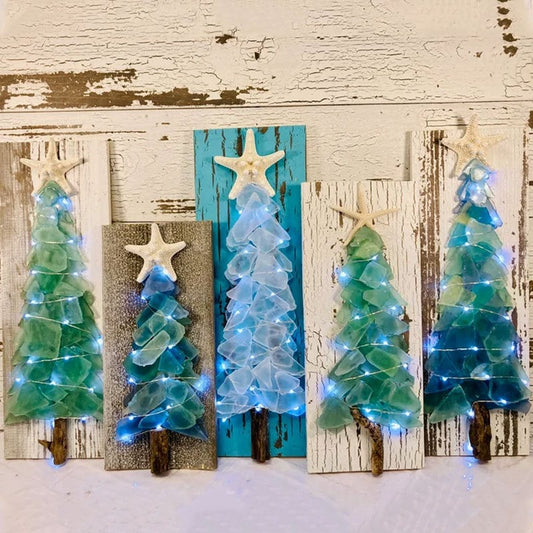 🌲DIY Sea Glass Christmas Tree