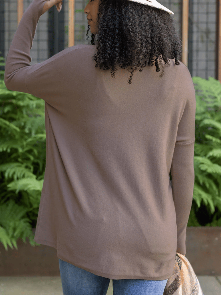 LONG SLEEVE THUMBHOLE SWEATER POCKET TUNIC