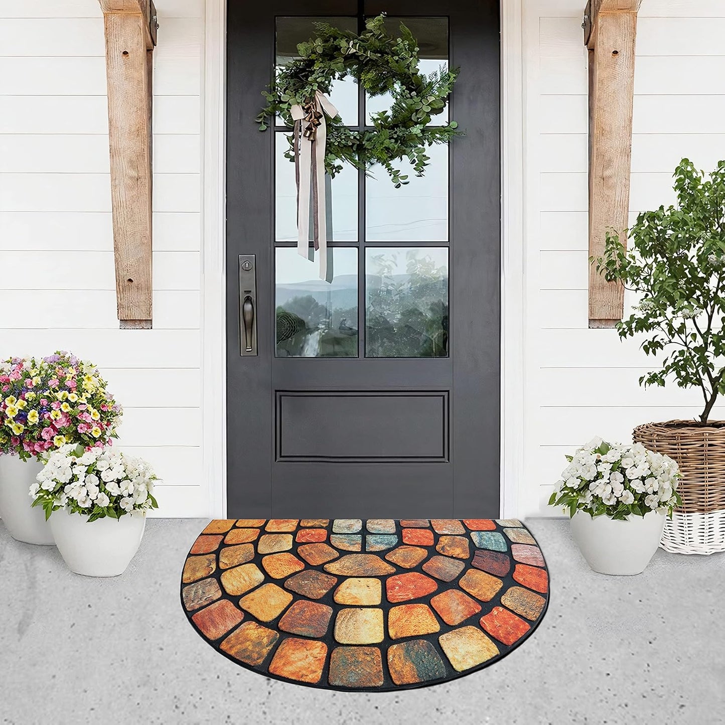 🎁💖Boho Style Semicircular Door Mat - Non Slip Soft Floor Carpet