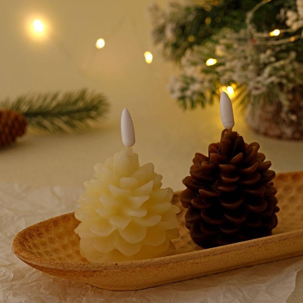 🔥Flameless Pinecone Candles Battery Operated