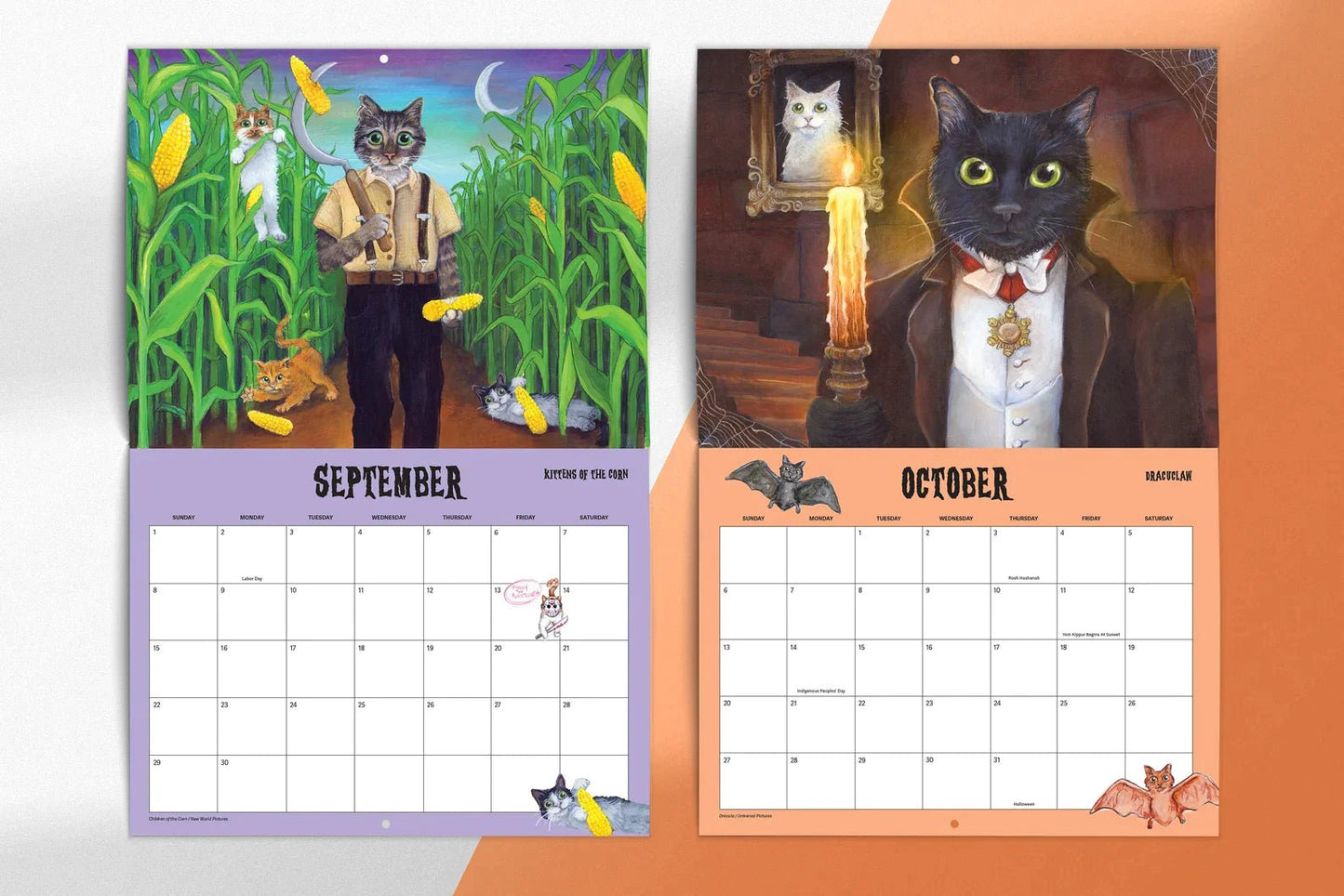 Scaredy Cats Monthly Calendar