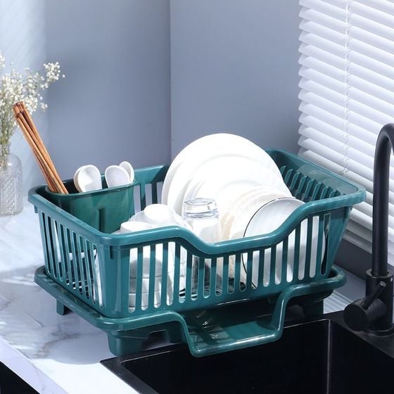 Double Layer Kitchen Dishes & Utensils Drying Organizer Rack