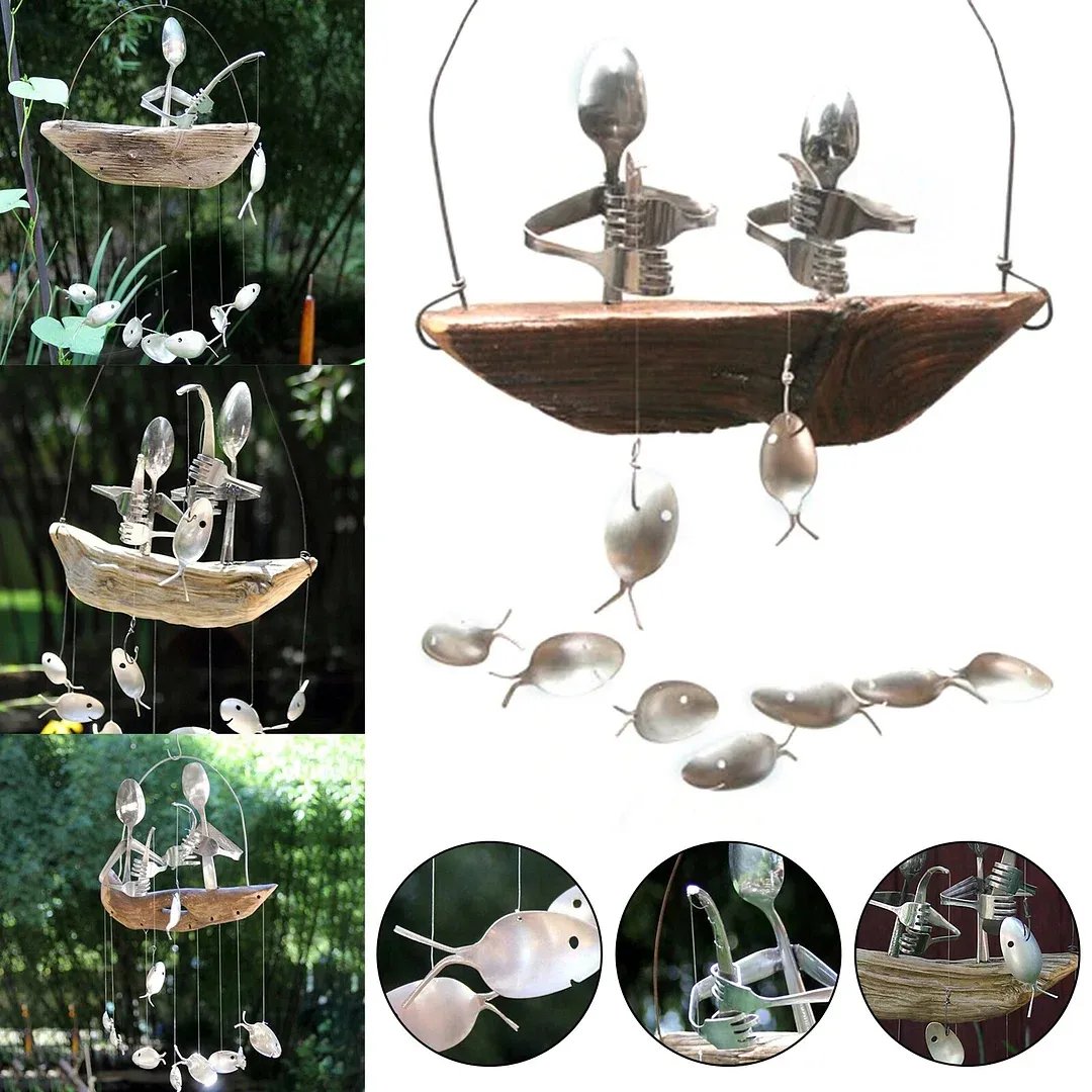 ❤️Handcrafted Fisherman's Spoon Fish Sculpture Wind Chime