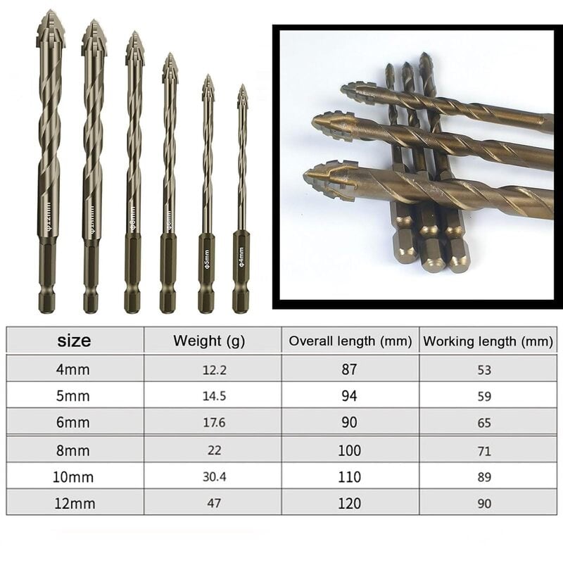 New Four-Flute Sawtooth Eccentric Drill Bit Set(1 Set 6 PCS)