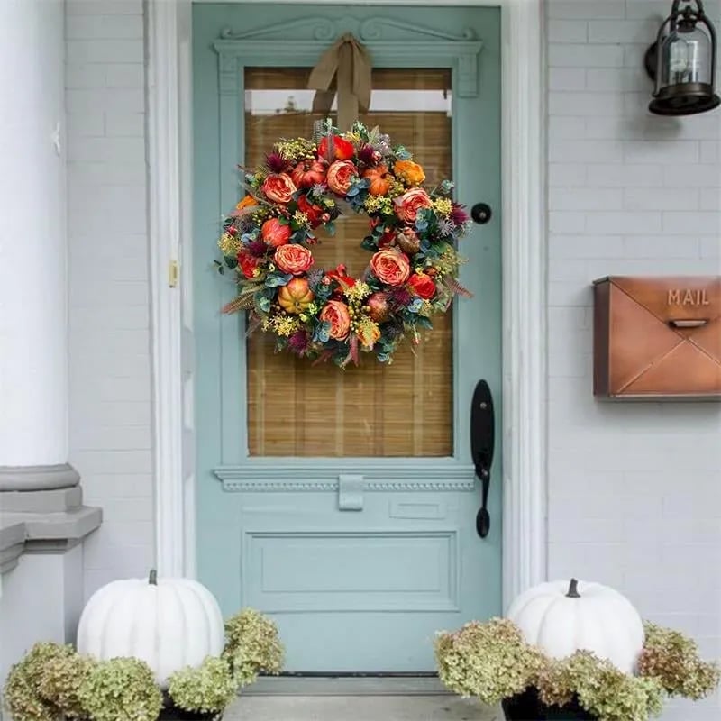 💖🔥FALL PEONY AND PUMPKIN WREATH - YEAR ROUND WREATH -💖🔥