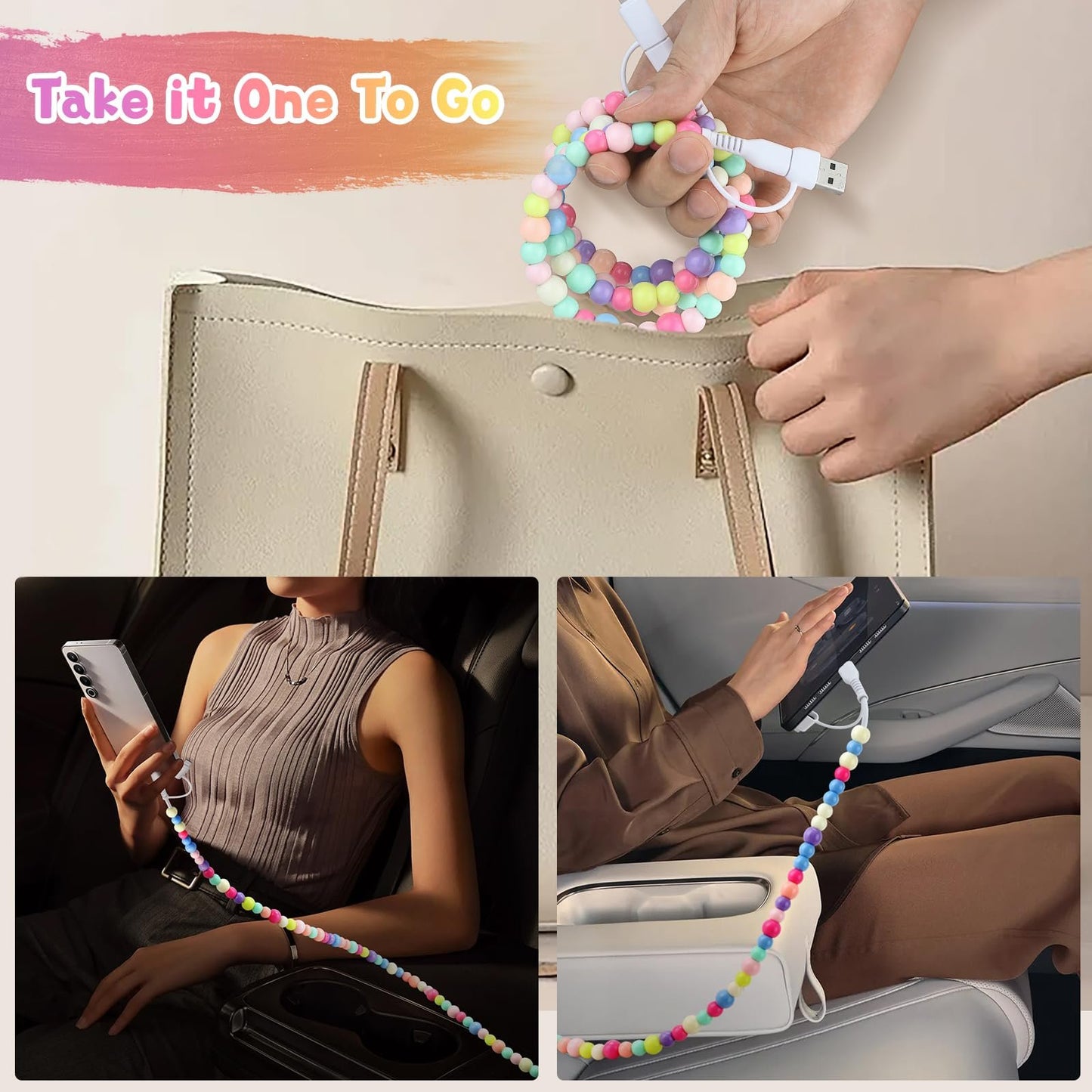 🔥4-in-1 Beaded Charging Cord&fast charging cable 60W