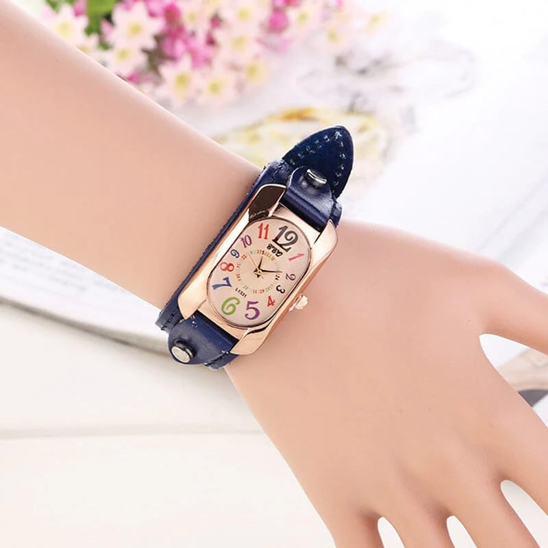 Vintage Leather Quartz Stone Women's Watch