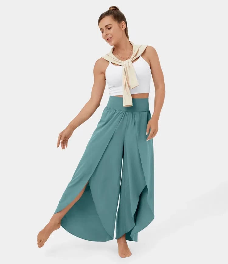 🔥High Waisted Split Wide Leg Quick Dry Casual Pants🎉