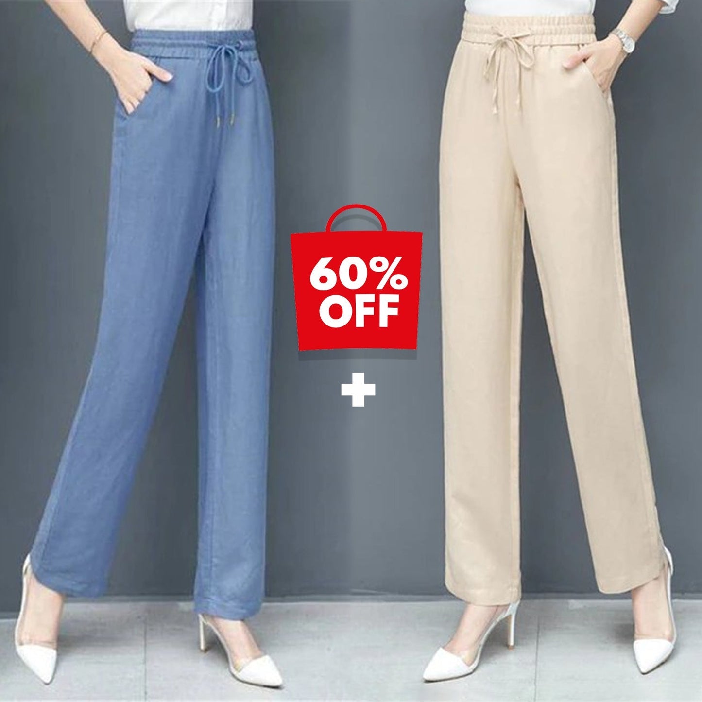 (🌞Summer Sale - 70% OFF💥) High Waist Loose Ice Silk Pants 🧊