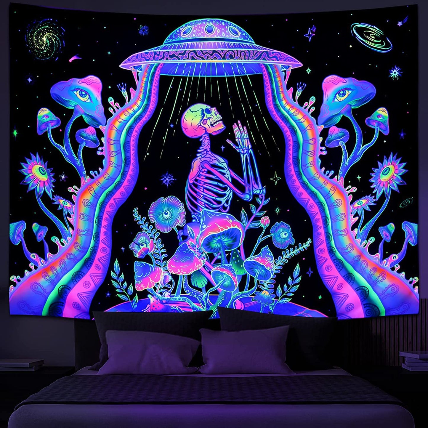 Fluorescent tapestry Luminous tapestry background cloth Home decoration wall hanging wall tapestry abstract