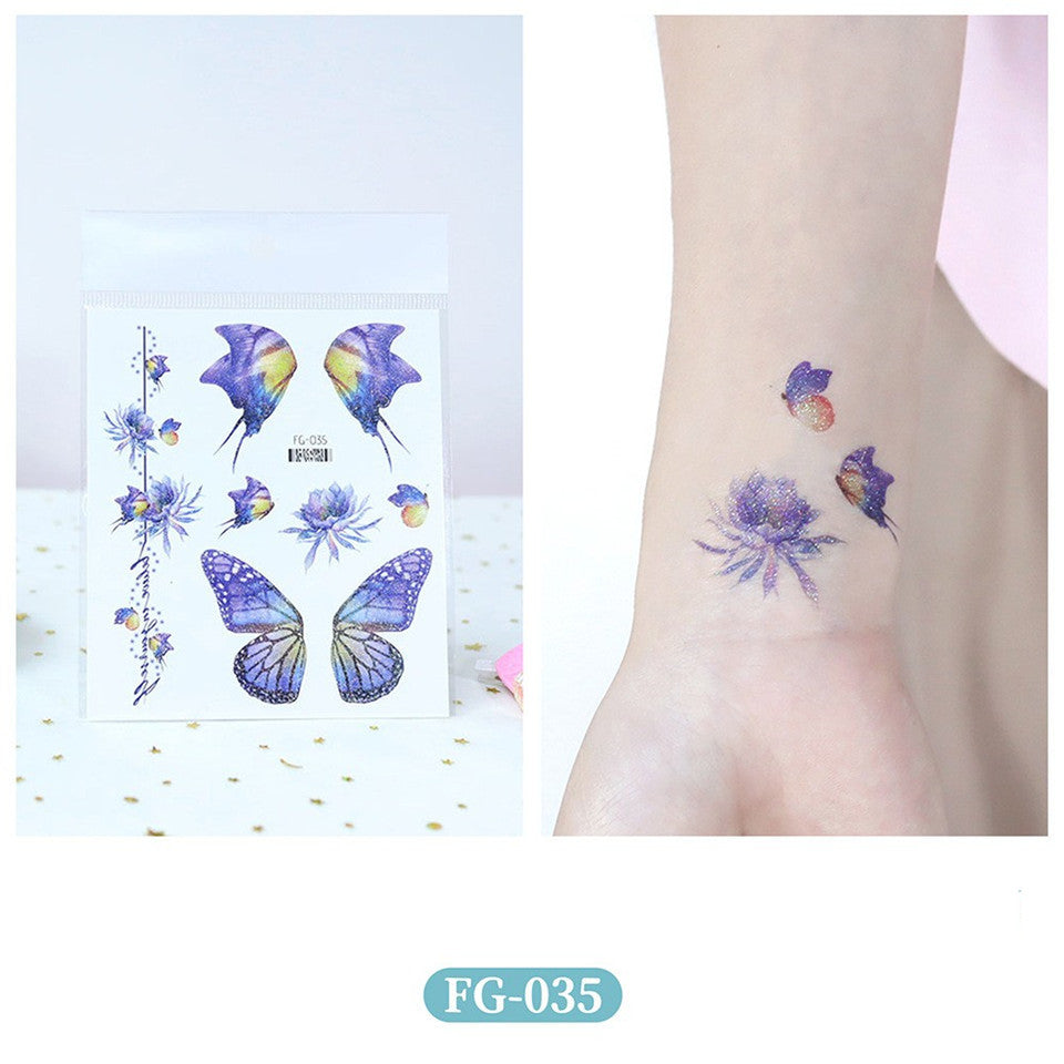 Glitter Mutated Butterfly Wings Tattoo Eye Sticker